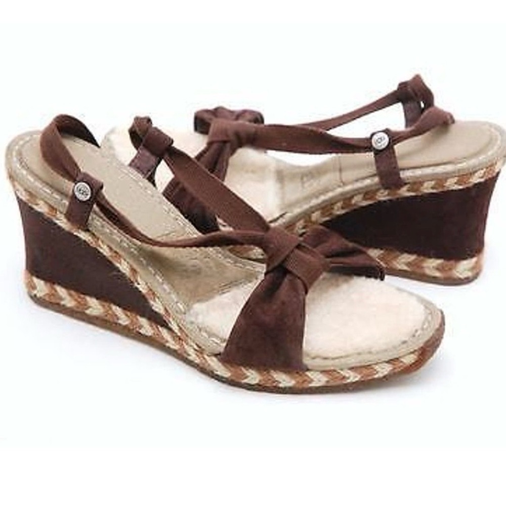 UGG Australia Brown Boho Amelie Espadrille Wedge Women’s 8